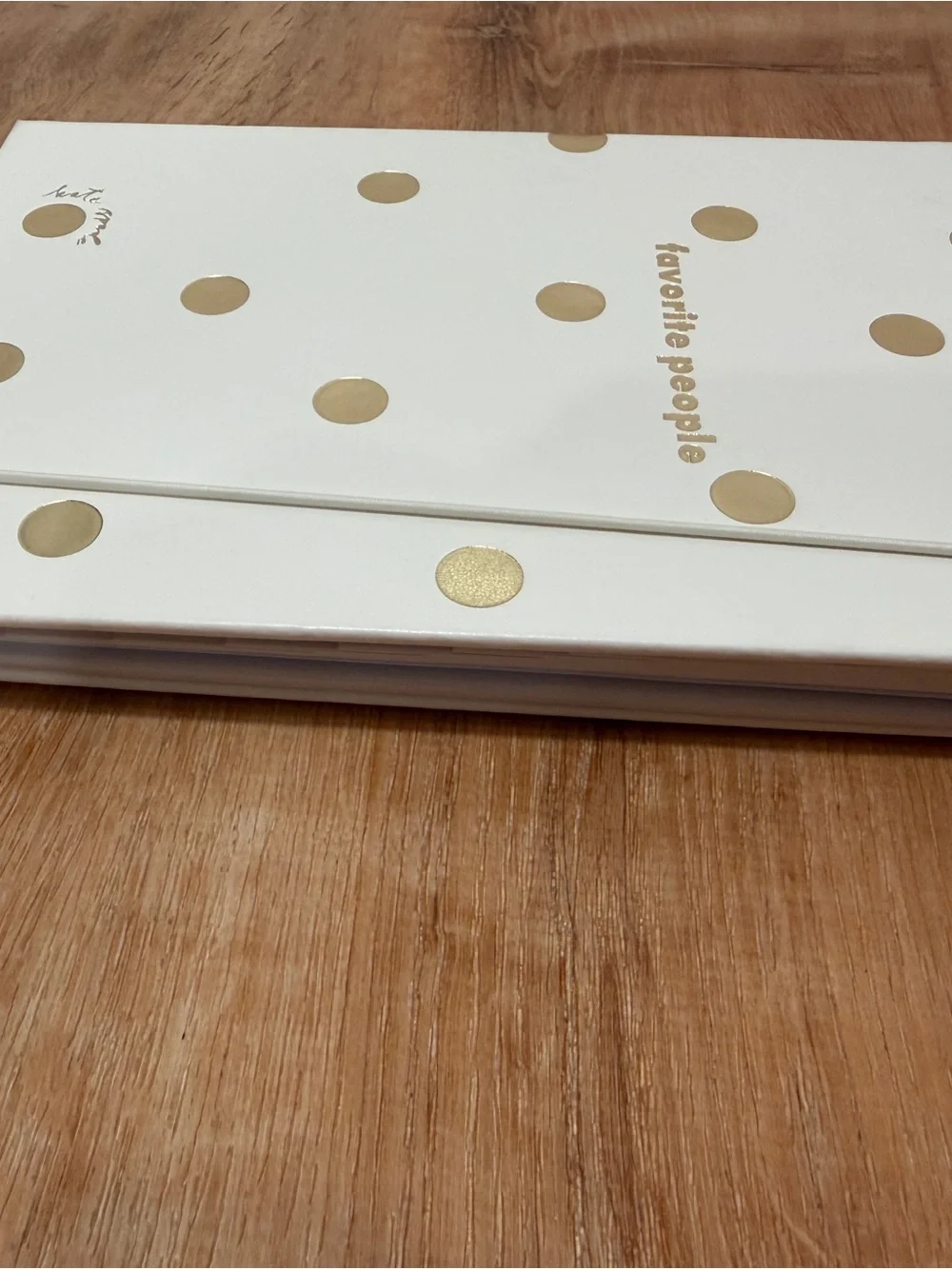 kate spade White & Gold Polka Dot Contact Book with Elastic Closure